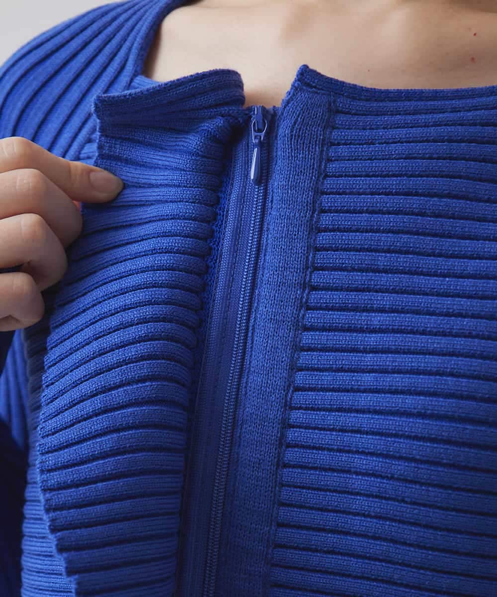 プレーティングリブニットカーディガン /日本製(カーディガン