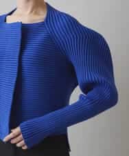 プレーティングリブニットカーディガン /日本製(カーディガン