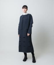 RHSAE15690 HIROKO KOSHINO(ヒロココシノ) スラッシュデザインニットジャケット パープル