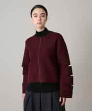 RHSAE15690 HIROKO KOSHINO(ヒロココシノ) スラッシュデザインニットジャケット パープル