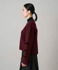 RHSAE15690 HIROKO KOSHINO(ヒロココシノ) スラッシュデザインニットジャケット パープル