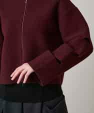 RHSAE15690 HIROKO KOSHINO(ヒロココシノ) スラッシュデザインニットジャケット パープル