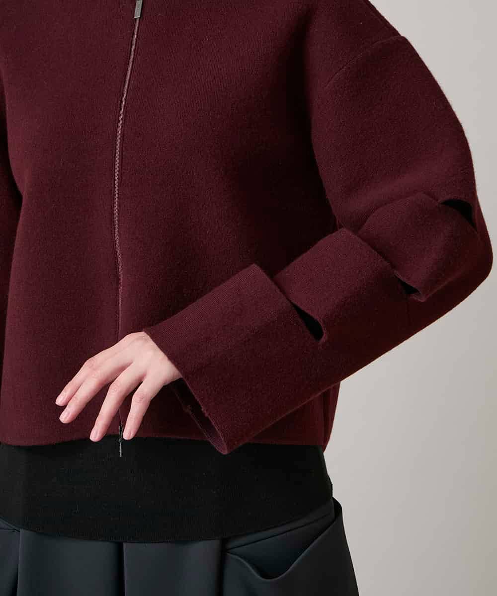 RHSAE15690 HIROKO KOSHINO(ヒロココシノ) スラッシュデザインニットジャケット パープル