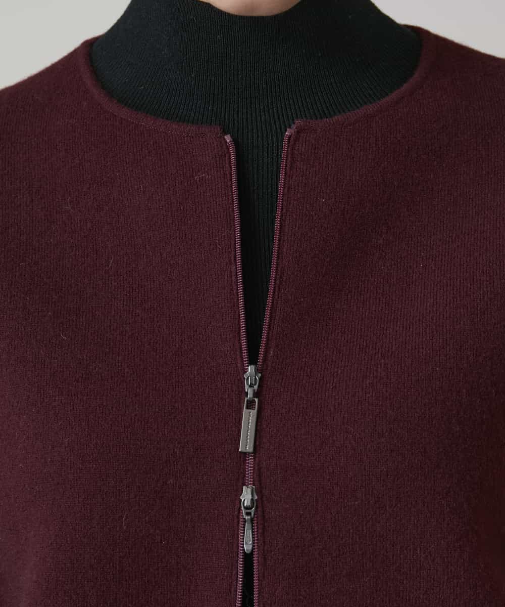 RHSAE15690 HIROKO KOSHINO(ヒロココシノ) スラッシュデザインニットジャケット パープル