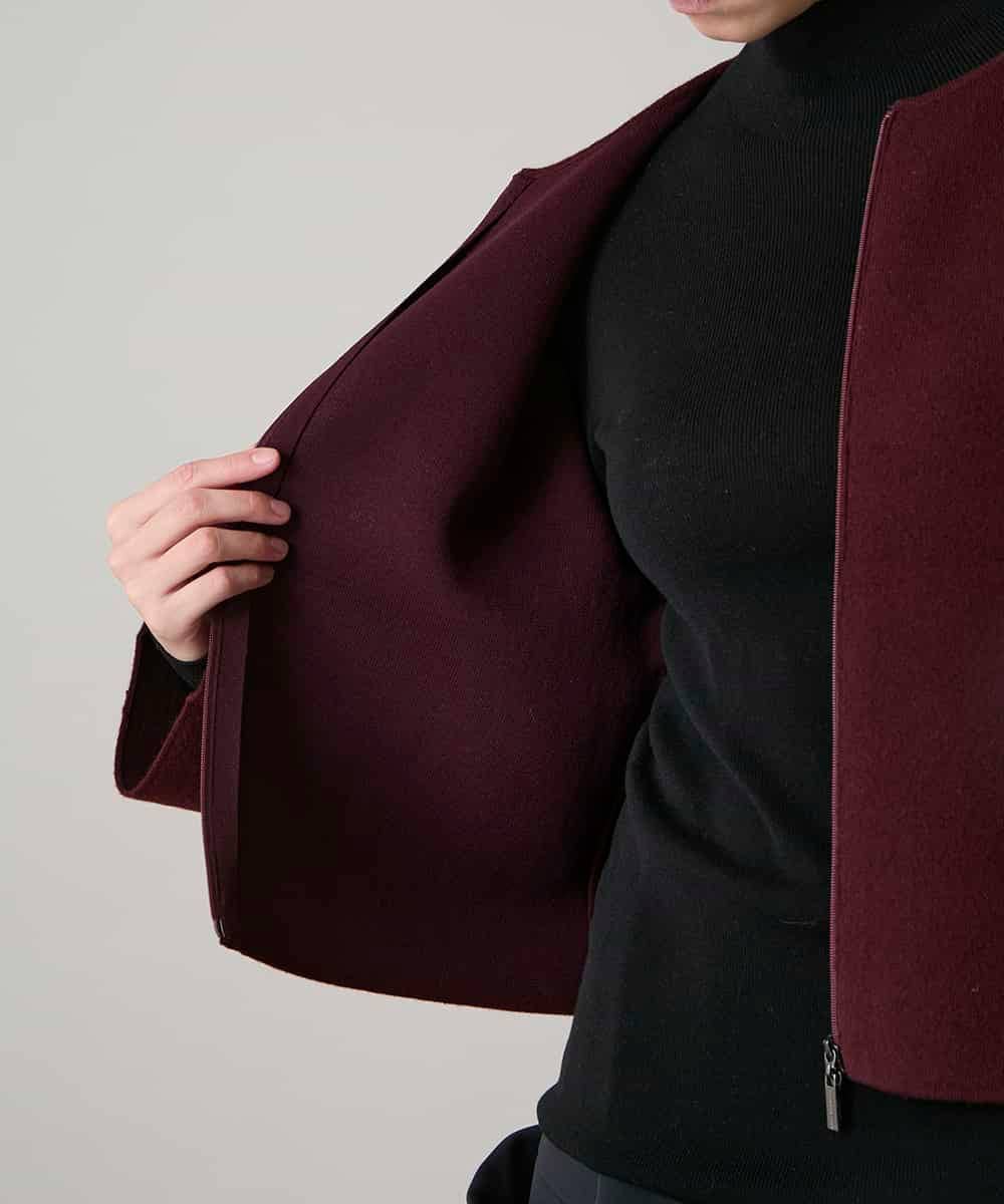 RHSAE15690 HIROKO KOSHINO(ヒロココシノ) スラッシュデザインニットジャケット パープル