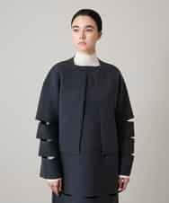 RHSAE15690 HIROKO KOSHINO(ヒロココシノ) スラッシュデザインニットジャケット グレー