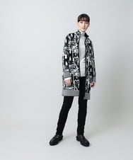 RHSAF06760 HIROKO KOSHINO(ヒロココシノ) フラワーロゴジャカードジップカーディガン/日本製 アイボリー