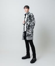 RHSAF06760 HIROKO KOSHINO(ヒロココシノ) フラワーロゴジャカードジップカーディガン/日本製 アイボリー