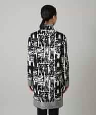 RHSAF06760 HIROKO KOSHINO(ヒロココシノ) フラワーロゴジャカードジップカーディガン/日本製 アイボリー