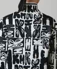 RHSAF06760 HIROKO KOSHINO(ヒロココシノ) フラワーロゴジャカードジップカーディガン/日本製 アイボリー