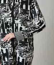 RHSAF06760 HIROKO KOSHINO(ヒロココシノ) フラワーロゴジャカードジップカーディガン/日本製 アイボリー