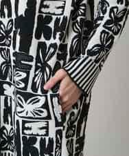 RHSAF06760 HIROKO KOSHINO(ヒロココシノ) フラワーロゴジャカードジップカーディガン/日本製 アイボリー