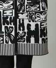 RHSAF06760 HIROKO KOSHINO(ヒロココシノ) フラワーロゴジャカードジップカーディガン/日本製 アイボリー