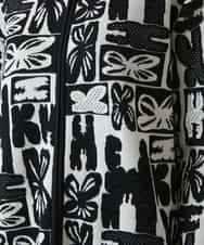 RHSAF06760 HIROKO KOSHINO(ヒロココシノ) フラワーロゴジャカードジップカーディガン/日本製 アイボリー