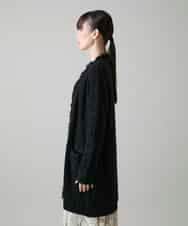 RHSAH22830 HIROKO KOSHINO(ヒロココシノ) スパンコールロングニットカーディガン ブラック