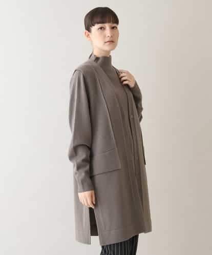 RHSAX70590 HIROKO KOSHINO 【日本製】サイドスリット紡毛ニットジレ