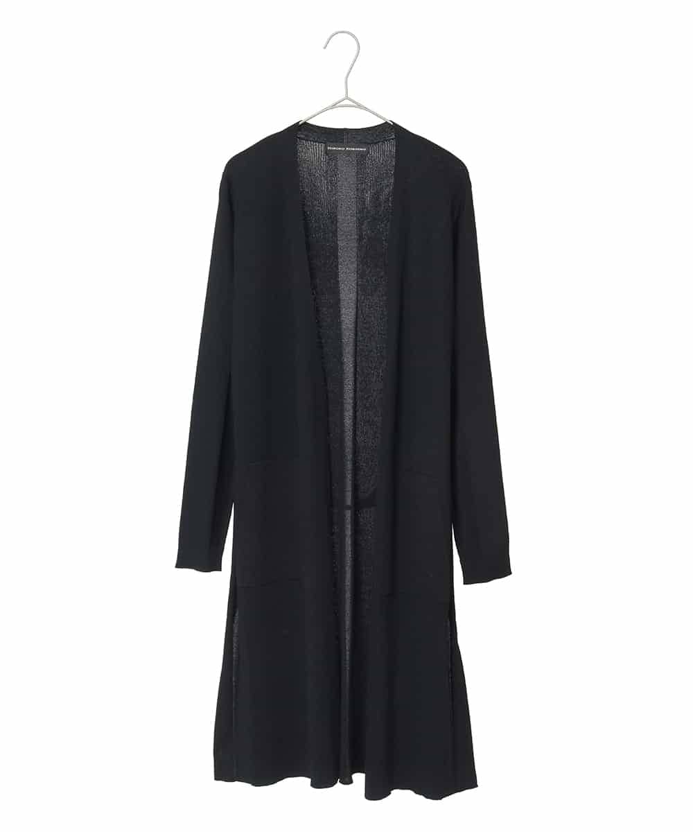 RHSCF03630 HIROKO KOSHINO(ヒロココシノ) 美シルエットロングニットカーディガン ブラック