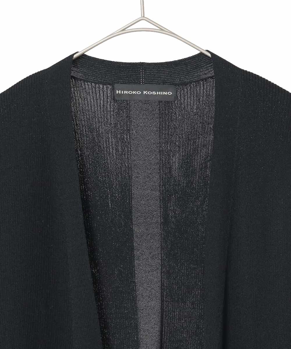 RHSCF03630 HIROKO KOSHINO(ヒロココシノ) 美シルエットロングニットカーディガン ブラック