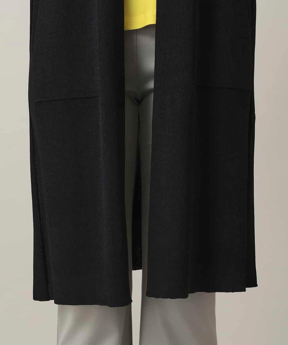 RHSCF03630 HIROKO KOSHINO(ヒロココシノ) 美シルエットロングニットカーディガン ブラック