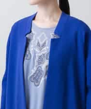 RHSEA10630 HIROKO KOSHINO(ヒロココシノ) デザインカラーニットジャケット ブルー