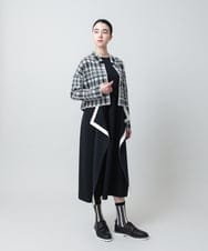 RHSED55720 HIROKO KOSHINO(ヒロココシノ) チェックジャカードコンパクトジャケット ブラック