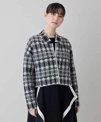 RHSED55720 HIROKO KOSHINO チェックジャカードコンパクトジャケット