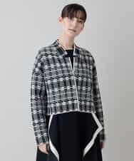 RHSED55720 HIROKO KOSHINO(ヒロココシノ) チェックジャカードコンパクトジャケット ブラック