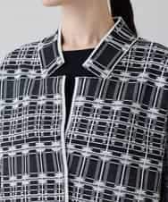 RHSED55720 HIROKO KOSHINO(ヒロココシノ) チェックジャカードコンパクトジャケット ブラック