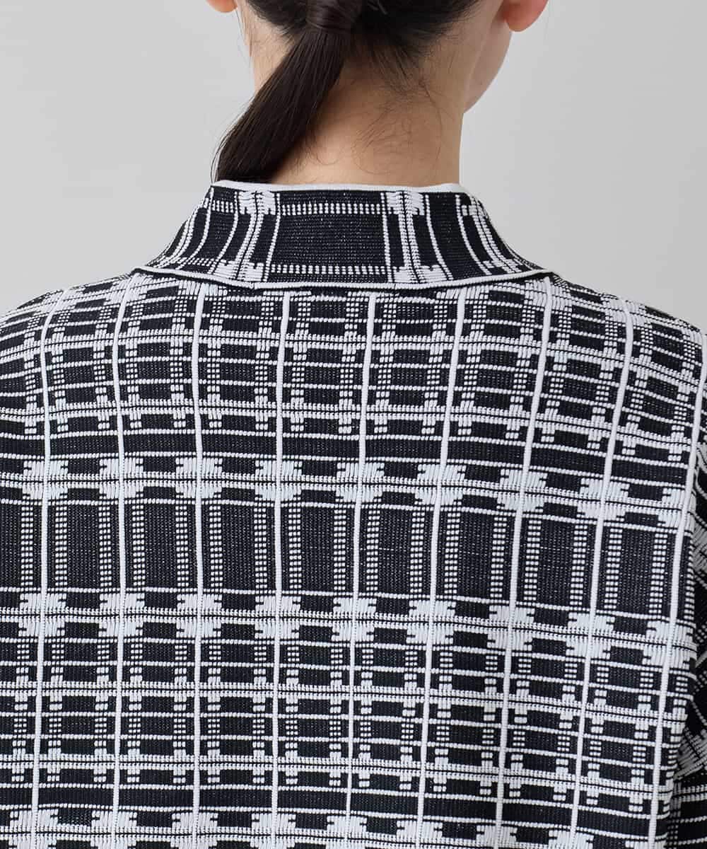 RHSED55720 HIROKO KOSHINO(ヒロココシノ) チェックジャカードコンパクトジャケット ブラック