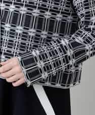 RHSED55720 HIROKO KOSHINO(ヒロココシノ) チェックジャカードコンパクトジャケット ブラック