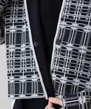 RHSED55720 HIROKO KOSHINO(ヒロココシノ) チェックジャカードコンパクトジャケット ブラック