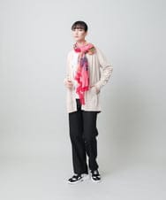 RHSFD01660 HIROKO KOSHINO(ヒロココシノ) 和紙ニットロングカーディガン /洗える ライトイエロー