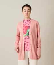 RHSFD01660 HIROKO KOSHINO(ヒロココシノ) 和紙ニットロングカーディガン /洗える ピンク