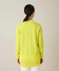 RHSFD01660 HIROKO KOSHINO(ヒロココシノ) 和紙ニットロングカーディガン /洗える ライトイエロー