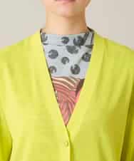 RHSFD01660 HIROKO KOSHINO(ヒロココシノ) 和紙ニットロングカーディガン /洗える ライトイエロー