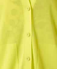 RHSFD01660 HIROKO KOSHINO(ヒロココシノ) 和紙ニットロングカーディガン /洗える ライトイエロー