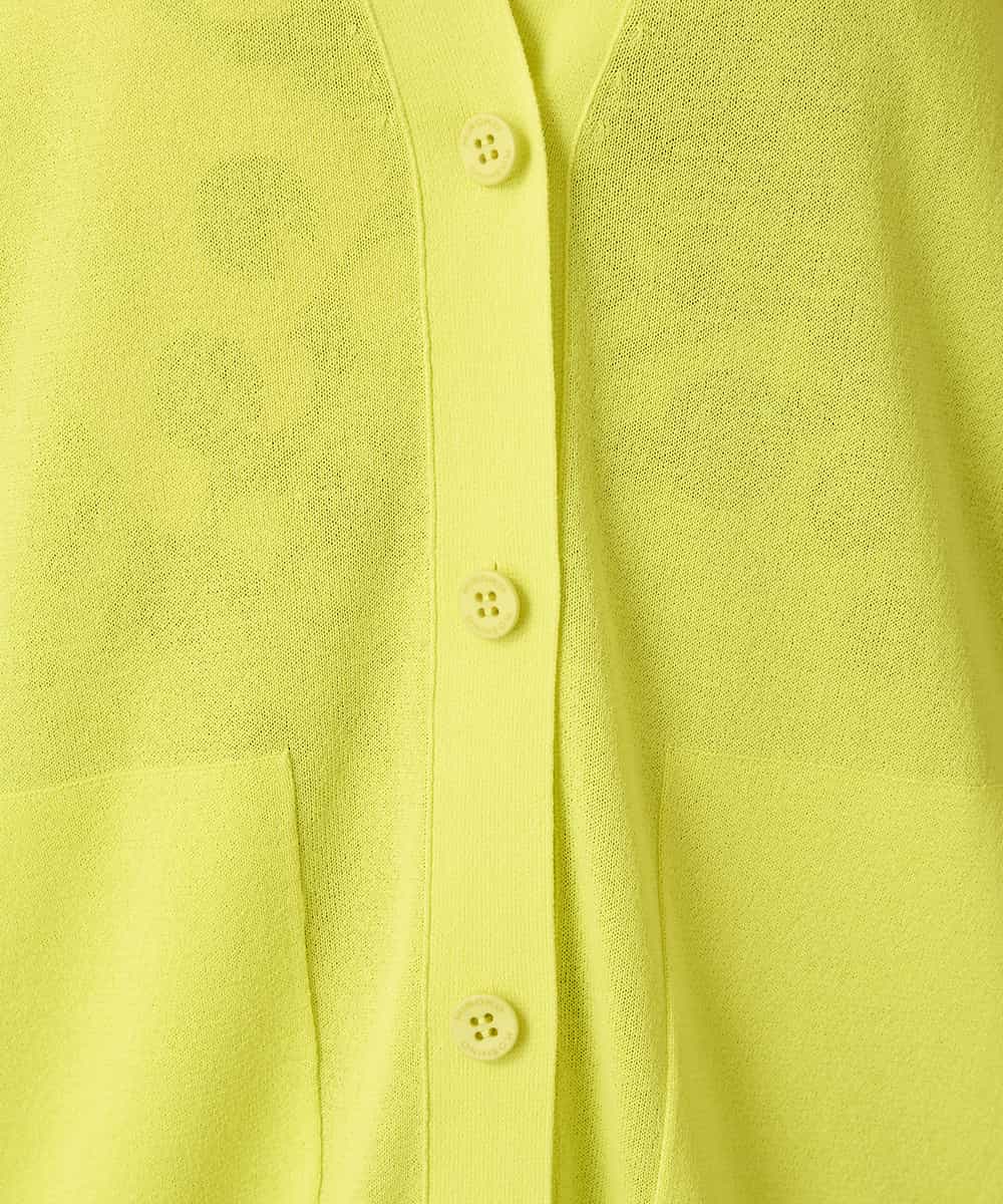 RHSFD01660 HIROKO KOSHINO(ヒロココシノ) 和紙ニットロングカーディガン /洗える ライトイエロー