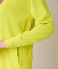 RHSFD01660 HIROKO KOSHINO(ヒロココシノ) 和紙ニットロングカーディガン /洗える ライトイエロー