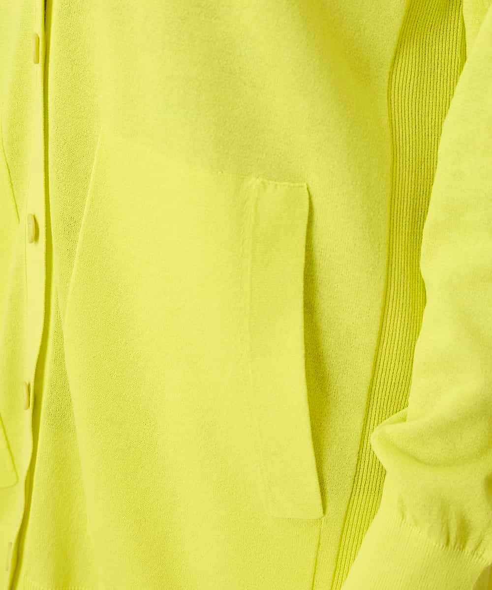 RHSFD01660 HIROKO KOSHINO(ヒロココシノ) 和紙ニットロングカーディガン /洗える ライトイエロー