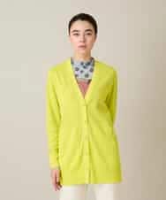 RHSFD01660 HIROKO KOSHINO(ヒロココシノ) 和紙ニットロングカーディガン /洗える ライトイエロー