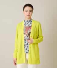 RHSFD01660 HIROKO KOSHINO(ヒロココシノ) 和紙ニットロングカーディガン /洗える ライトイエロー