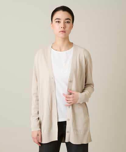 RHSFD01660 HIROKO KOSHINO 和紙ニットロングカーディガン /洗える