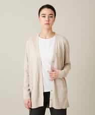 RHSFD01660 HIROKO KOSHINO(ヒロココシノ) 和紙ニットロングカーディガン /洗える ベージュ