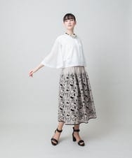 RHSFD03660 HIROKO KOSHINO(ヒロココシノ) フレアスリーブシアーニットカーディガン /洗える ホワイト