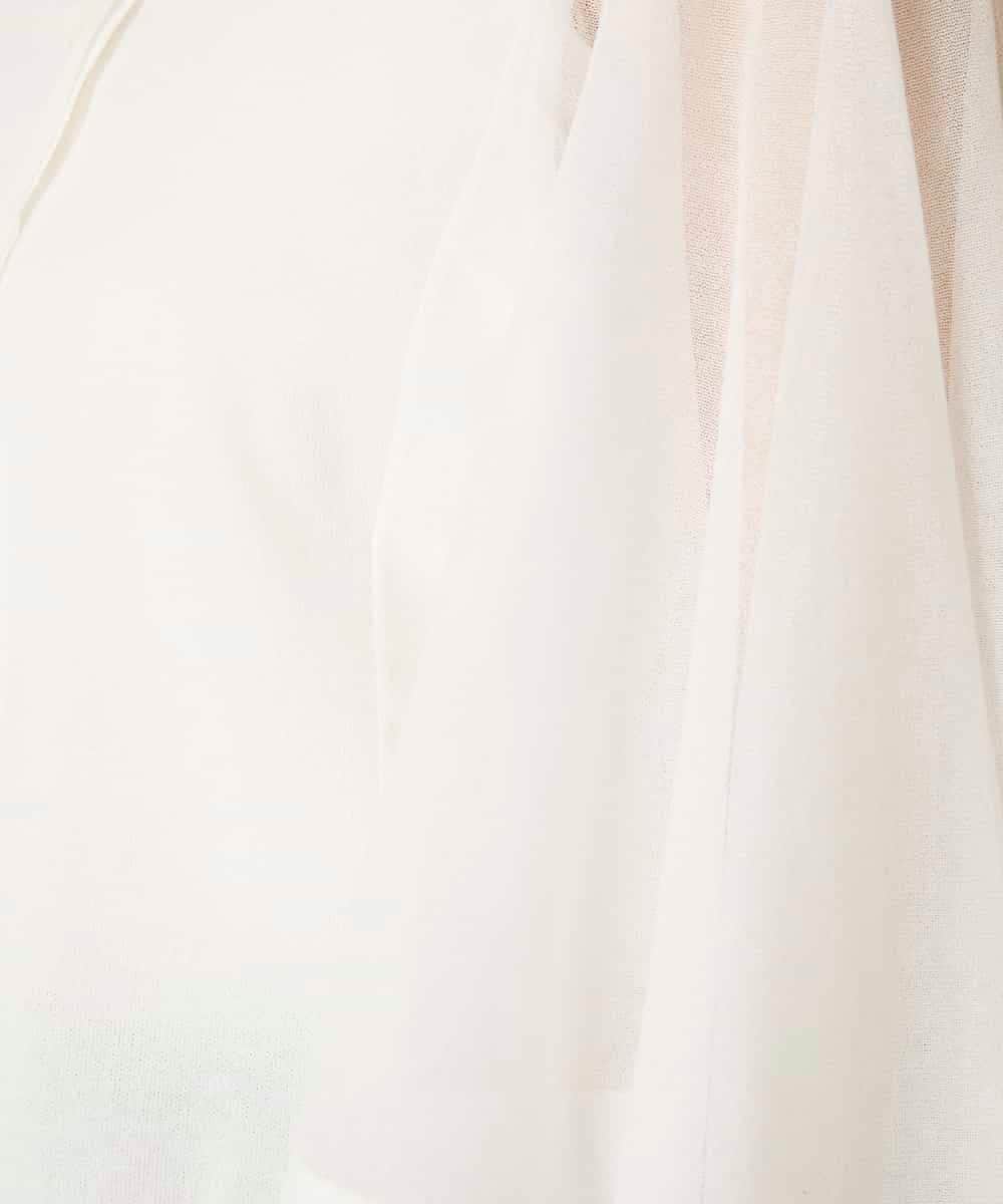 RHSFD03660 HIROKO KOSHINO(ヒロココシノ) フレアスリーブシアーニットカーディガン /洗える ホワイト