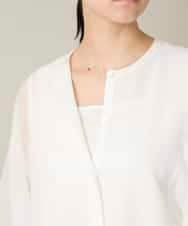 RHSFD03660 HIROKO KOSHINO(ヒロココシノ) フレアスリーブシアーニットカーディガン /洗える ホワイト