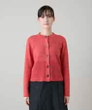 RHSGD04630 HIROKO KOSHINO(ヒロココシノ) 切り替えニットカーディガン/日本製/洗える オレンジ