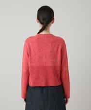 RHSGD04630 HIROKO KOSHINO(ヒロココシノ) 切り替えニットカーディガン/日本製/洗える オレンジ