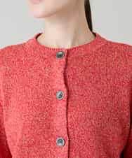 RHSGD04630 HIROKO KOSHINO(ヒロココシノ) 切り替えニットカーディガン/日本製/洗える オレンジ