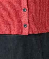 RHSGD04630 HIROKO KOSHINO(ヒロココシノ) 切り替えニットカーディガン/日本製/洗える オレンジ